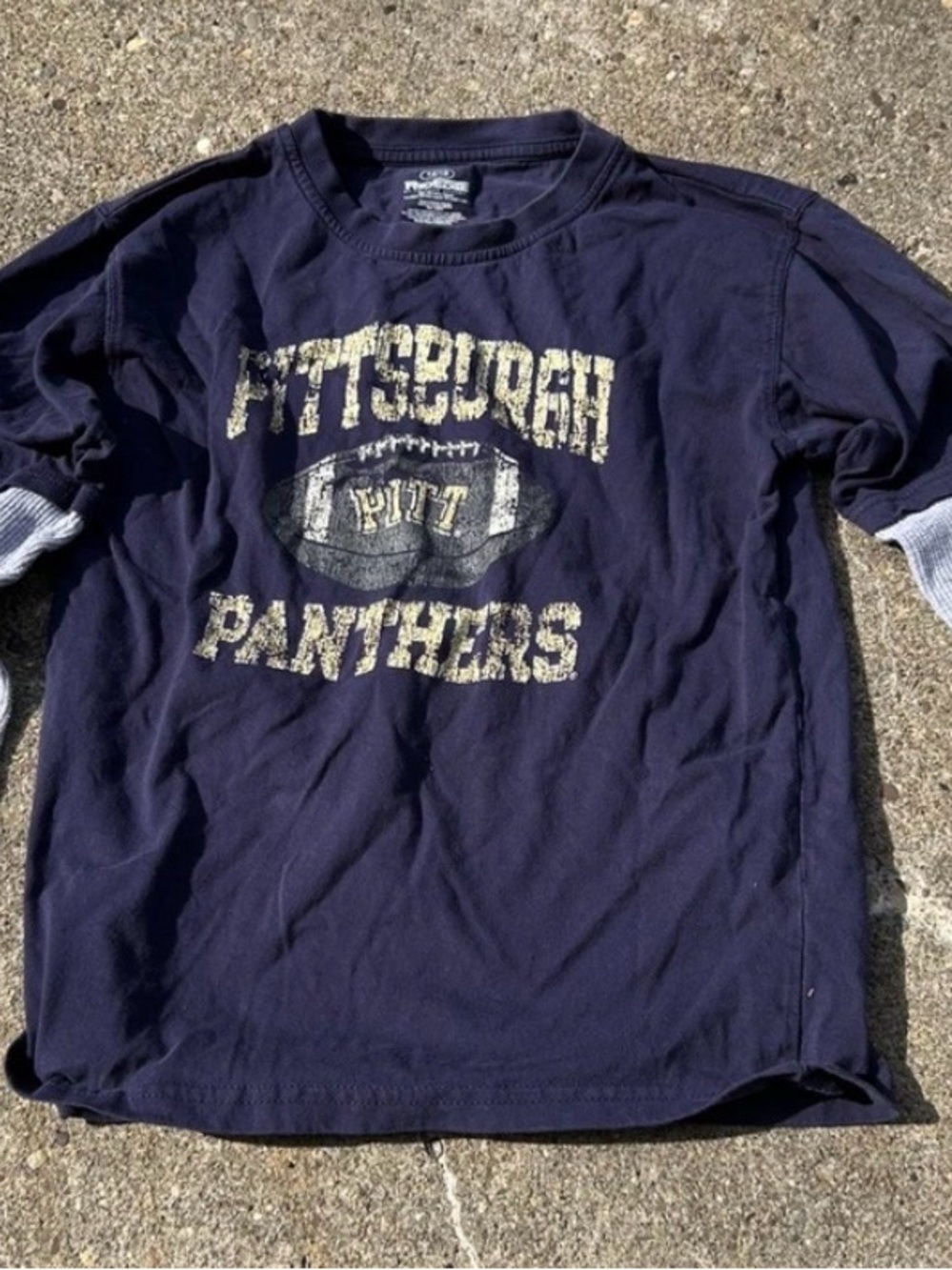 Pittsburgh Panthers Navy Kids Long Sleeve Layered Tee size 14/16